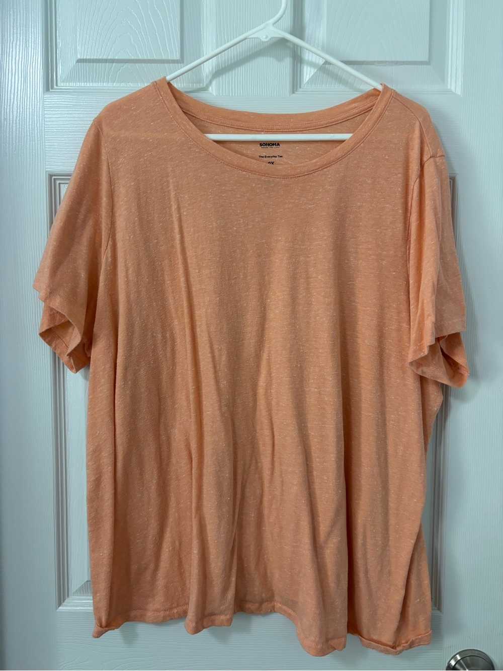 SONOMA Women's Short Sleeve Crewneck Tee in Peach